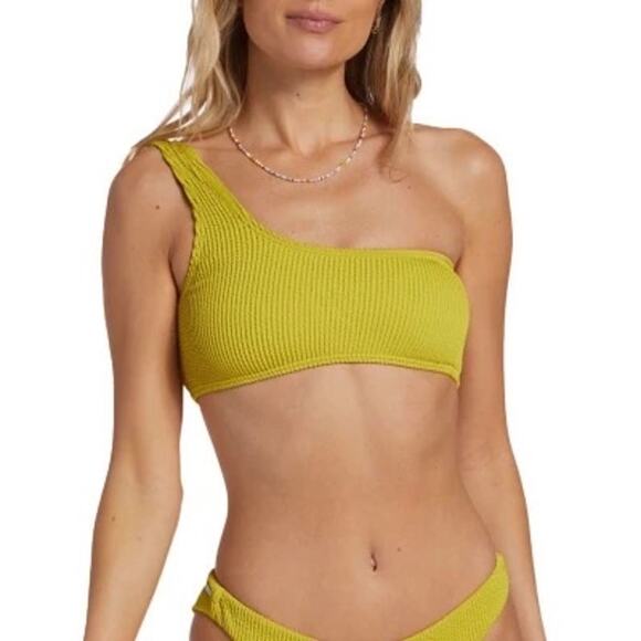 NWT Billabong Summer High Lilly One Shoulder Swim Bikini Top Women Size L/12 - Picture 1 of 7